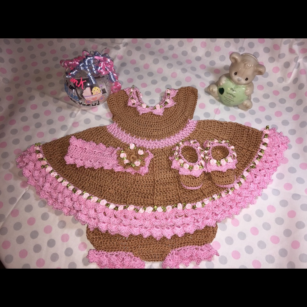 4-PIECE CROCHET BABY GIRL SET